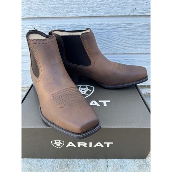 Ariat Booker Ultra Square Toe Mens Size 9.5 D Oily Distressed Tan Chelsea Boots main image 4
